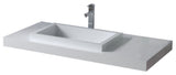 ADM Rectangular Wall Mounted Sink, White, 39", Matte White