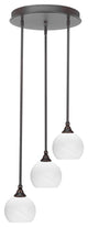 Empire 3-Light Cluster Pendalier, Dark Granite/White Marble