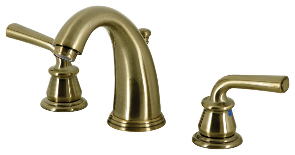 Kingston Brass KB983RXLAB Widespread Bathroom Faucet, Pop-Up Drain