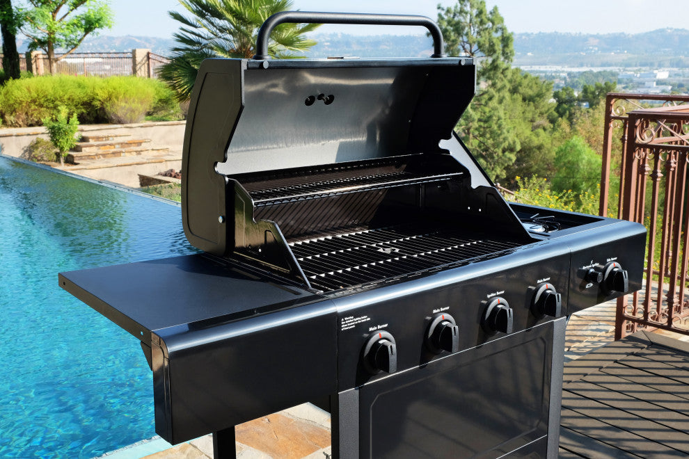 Kenmore 4 Burner with Side Burner Open Cart Gas Grill