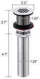 Bathroom Faucet Grid Drain Strainer Without Overflow, Brushed Nickel