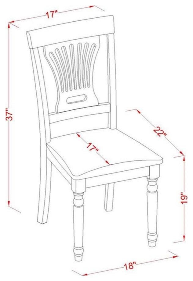 East West Furniture Plainville 37" Fabric Dining Chairs in Brown (Set of 2)