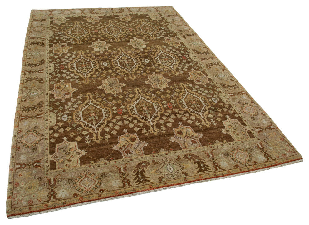 New Hand Knotted All Wool Oushak Rug 5' 11" x 8' 11", 71 in. x 107 in.