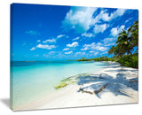 "Tropical Beach With Palm Shadows" Seashore Wall Art, 40"x30"