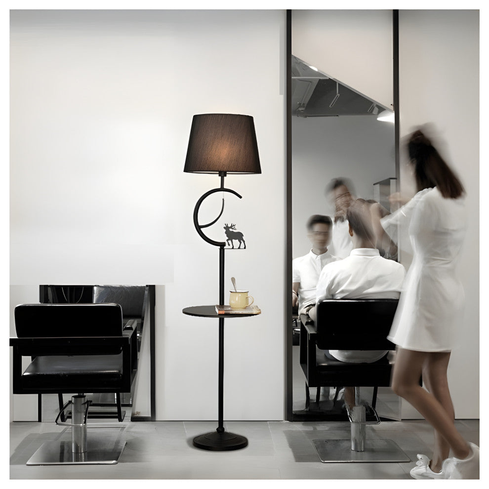 Cortaillod | Creative American Style Floor Lamp With Deer, White