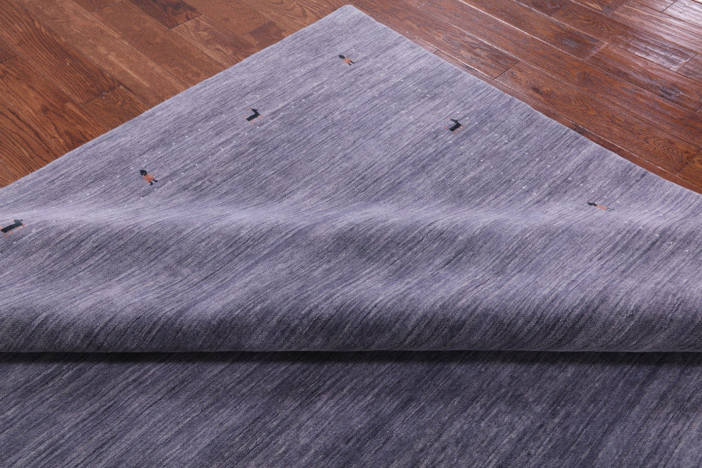 8' Square Persian Gabbeh Hand Knotted Wool Rug - Q15184