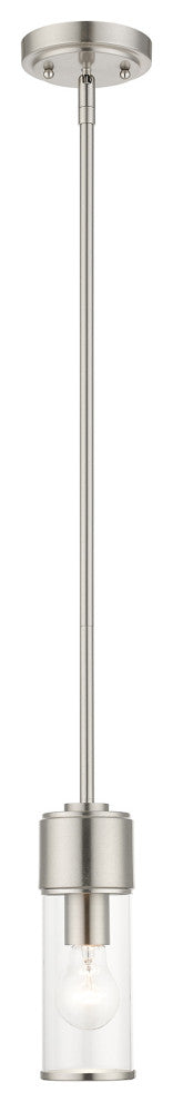 Quincy 1-Light Brushed Nickel Mini Pendant