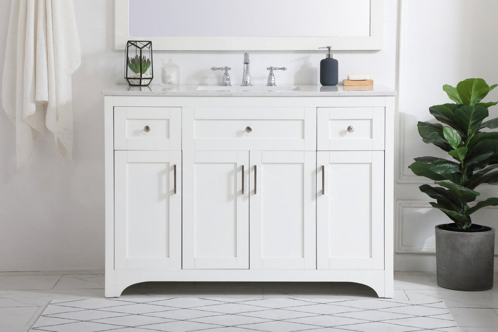 48" Single Bathroom Vanity, White