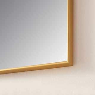 Viella Rectangular Aluminum Wall Mounted Mirror, Brushed Gold, 18"