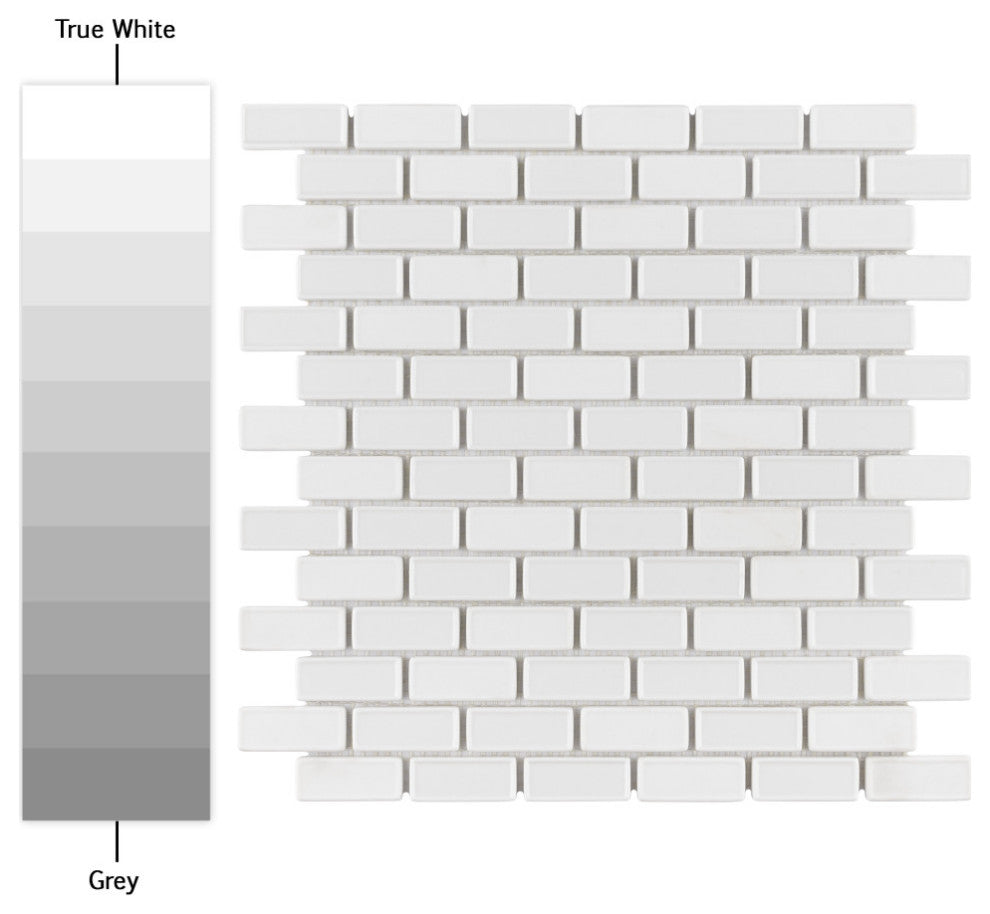Expressions Recessed Subway White Glass Floor and Wall Tile