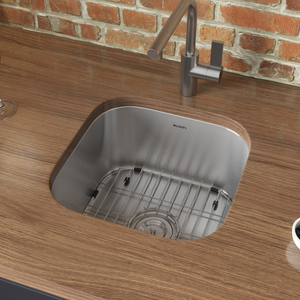 Ruvati RVM4138 16 x 16 inch Undermount 16 Gauge S. Steel Bar Prep Sink