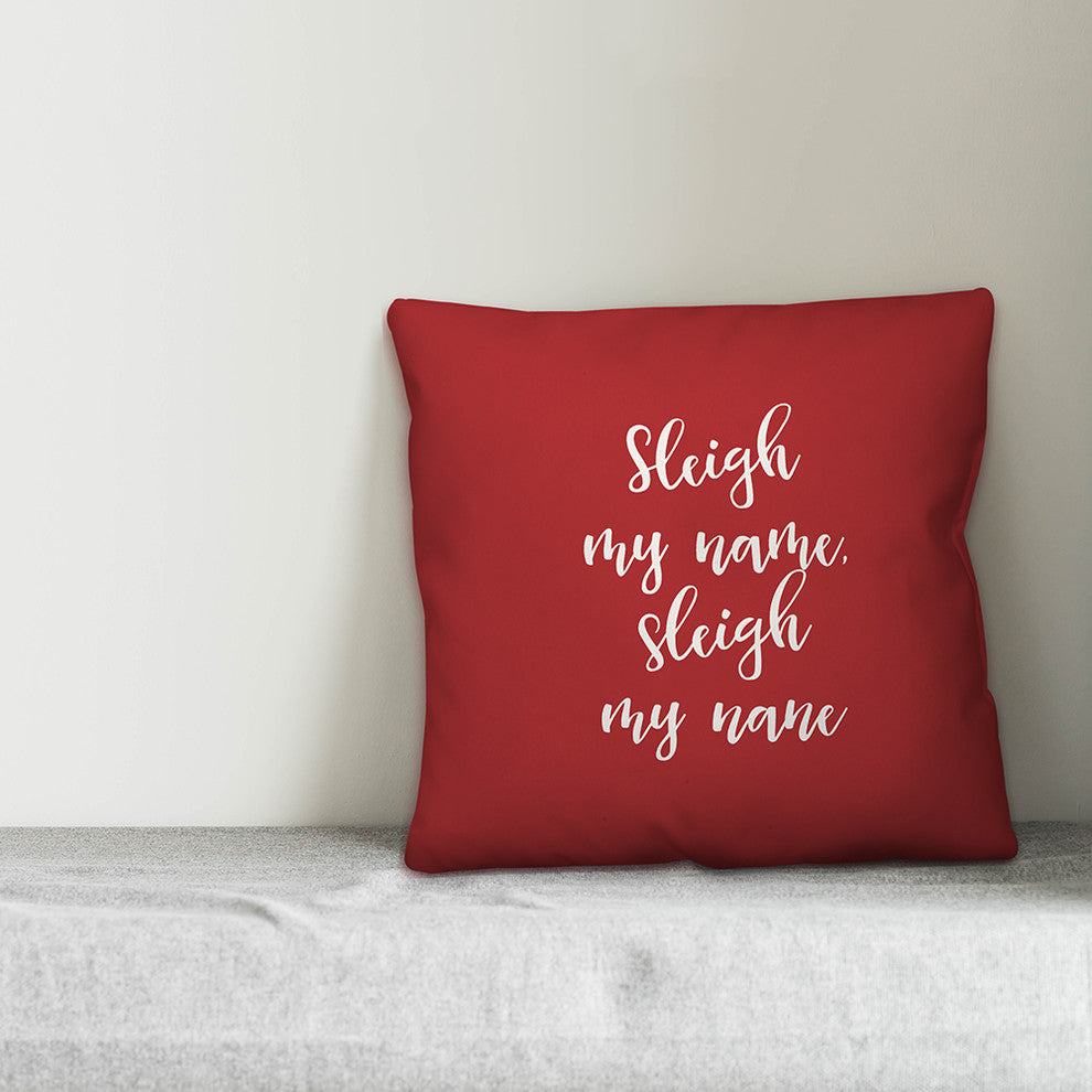 Snowmies, Red 18x18 Throw Pillow Cover