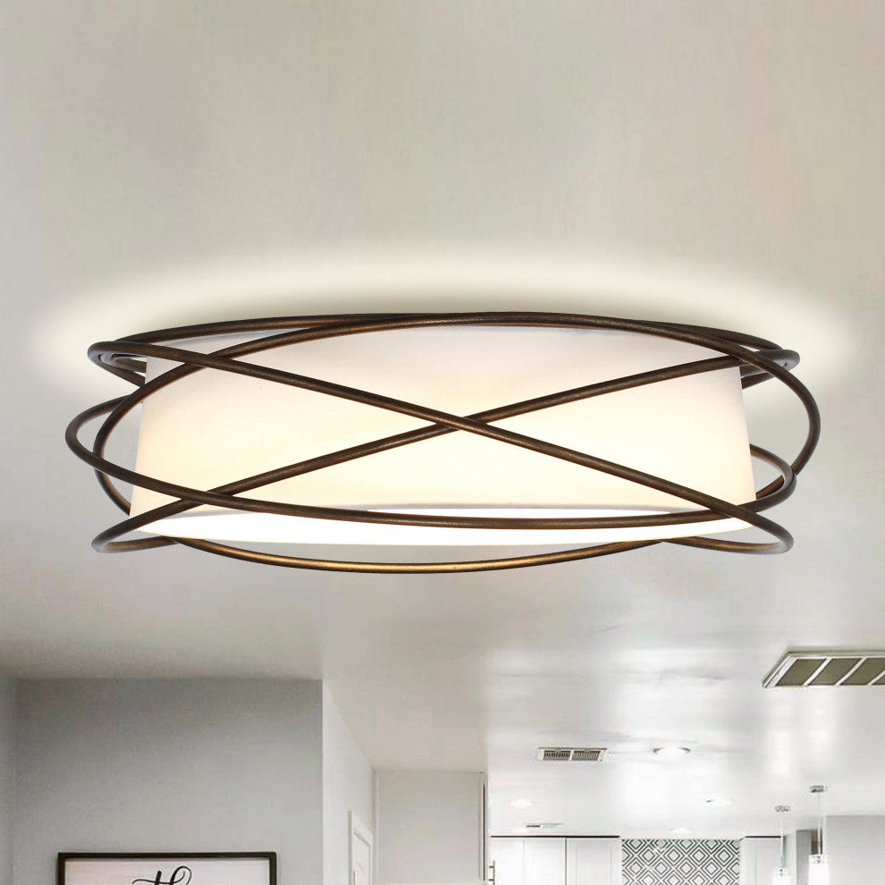 19.6 in. LED Flush-Mount Ceiling Lighting With Shade