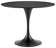 Astrid Round Table With Black Top and Matte Black Base