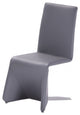 Modrest Nisse Contemporary Leatherette Dining Chairs, Set of 2, Gray, Chrome