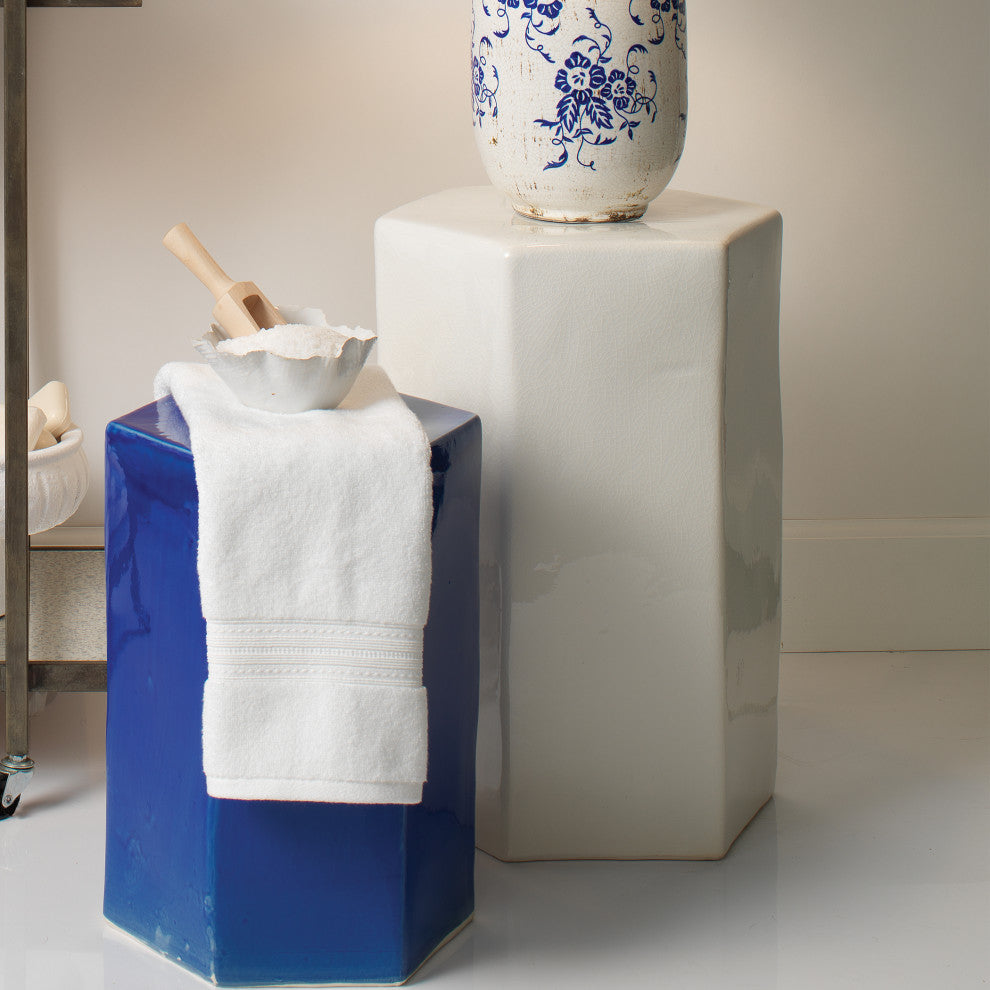 Porto Ceramic Indoor/Outdoor Side Table, White, Large