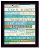 "Live in the Present" By Marla Rae Ready To Hang Printed Wall Art, Black Frame