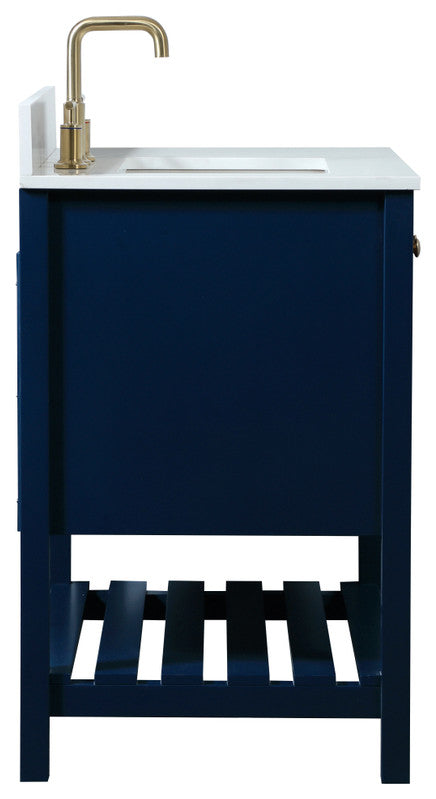 Tobias 32" Single Bathroom Vanity, Blue, With Backsplash