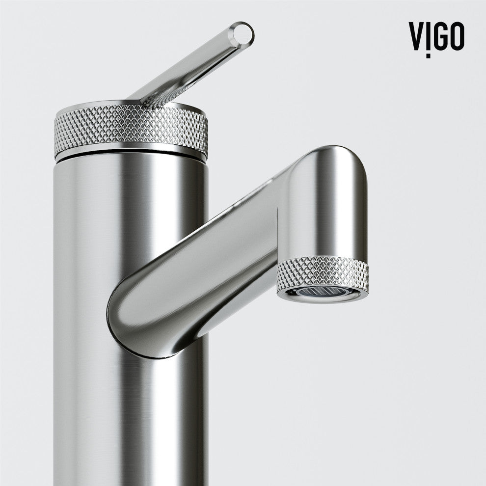 VIGO Sterling 11" H Single Handle Single Hole Bathroom Vessel Faucet, Brushed Nickel