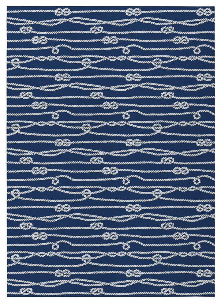 Indoor/Outdoor Harbor HA7 Navy Machine Washable 10' x 14' Rug