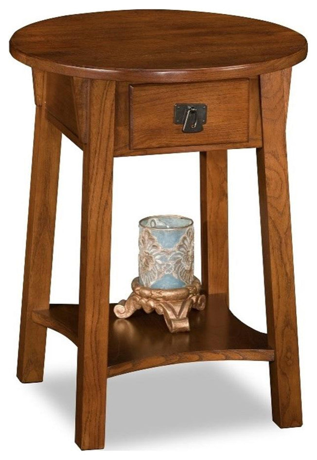 Leick Furniture Wood Anyplace Side Table in Russet Oak