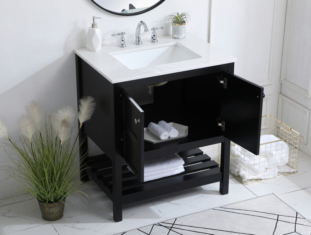 Tucker Black 30" Single Sink Bathroom Vanity