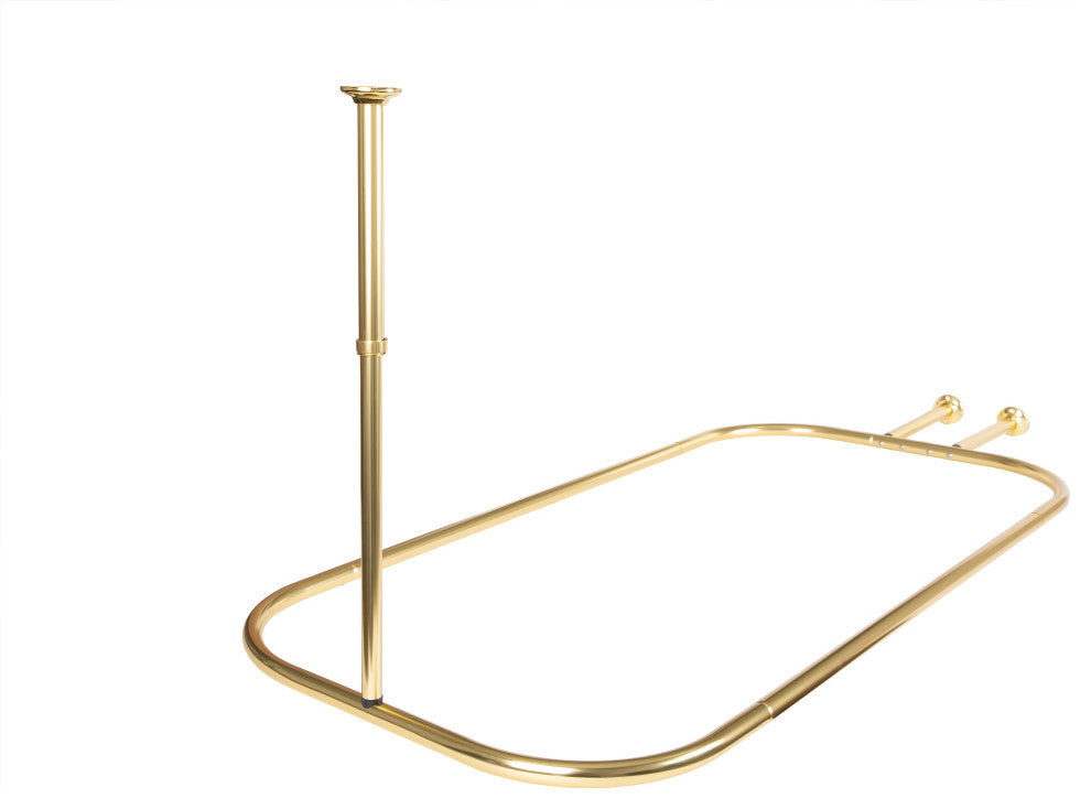 Utopia Alley Rustproof Aluminum Hoop Shower Rod With Ceiling Support for Clawfoo