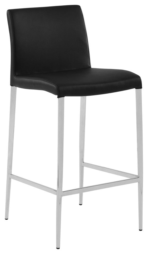 Elite Living (Single) Delta 26" Counter Height Bar Stool, Black