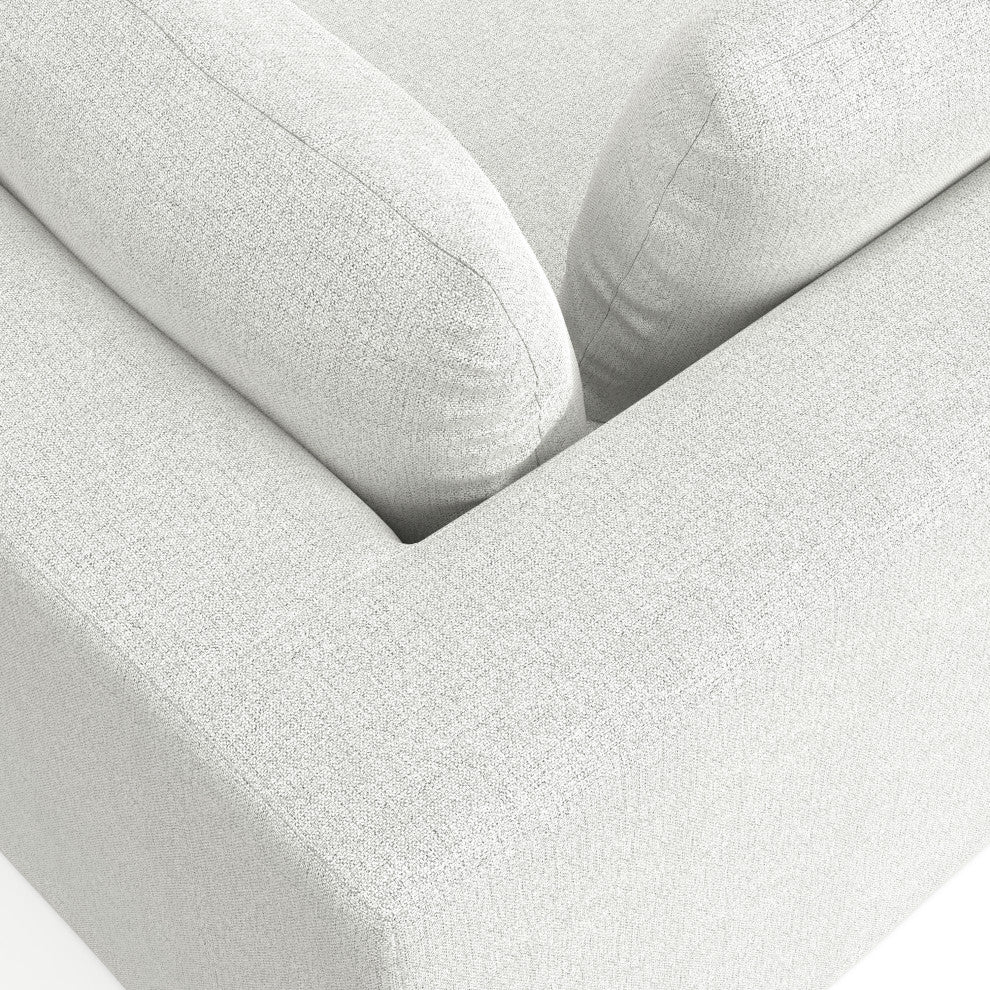Jasmine Left-Arm Sofa Module in Performance Fabric, Cloud Gray