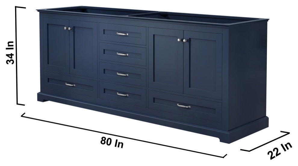 Dukes 80" Vanity Cabinet Only, Navy Blue
