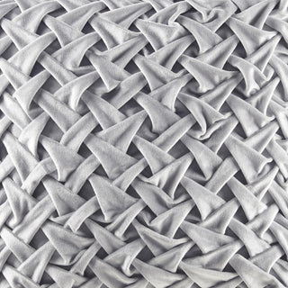 Croscill Winchester Ruched Velvet Sqaure Pillow 20x20, Silver