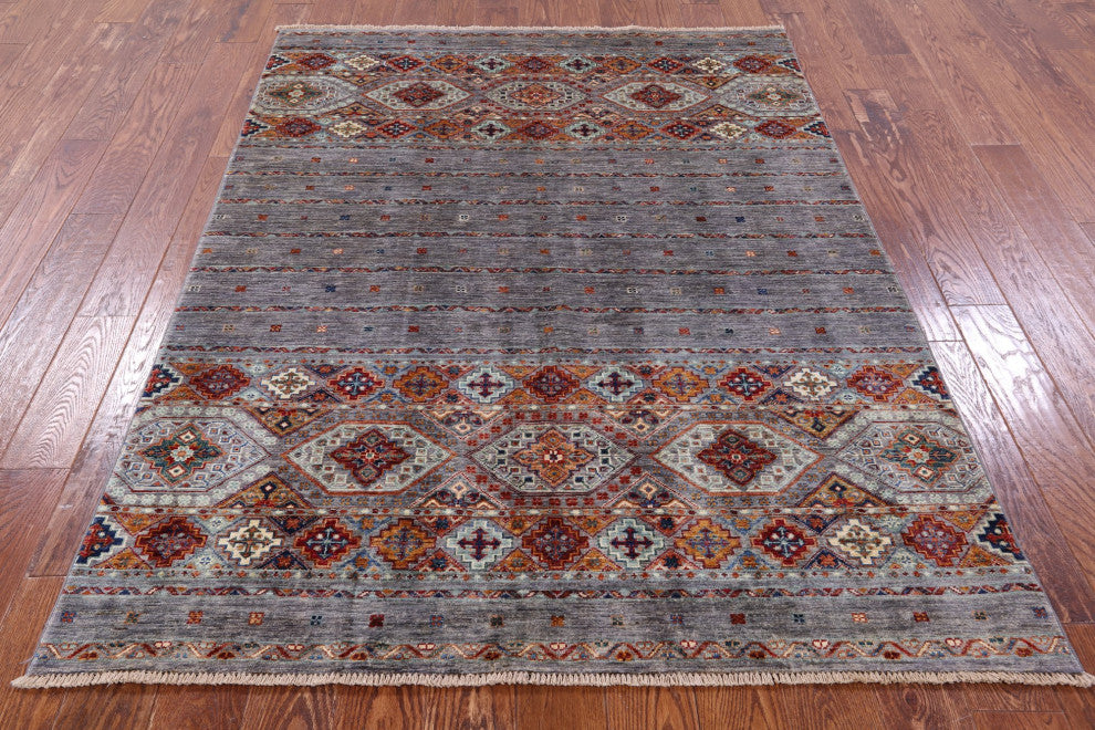 Handmade Khorjin Super Kazak Wool Rug 4' 11" X 6' 7" - Q12379