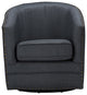 Porter Gray Fabric Upholstered Swivel Tub Chair