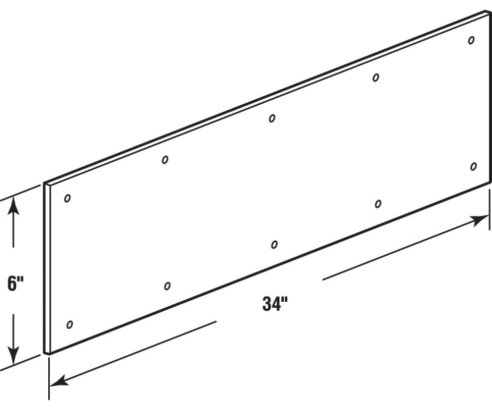 Door Kickplate, 6"x34", Satin Nickel Aluminum