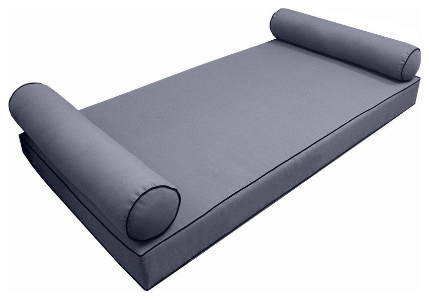 Style5 Twin Contrast Pipe Outdoor Mattress Bolster Slip Cover COMPLETE SET AD001