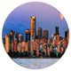 Vancouver Downtown Skyscrapers, Cityscape Wall Disc Metal Wall Art, 36"