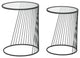 Sofa Side Table, Round, Glass, Steel Metal, Black, Clear, Lounge Hospitality