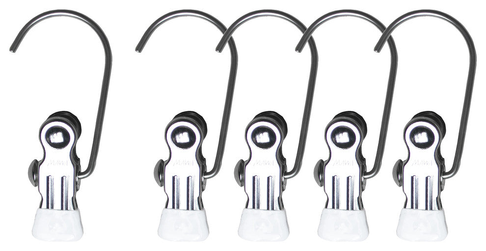 Single Hanging Clip, Set of 5, White