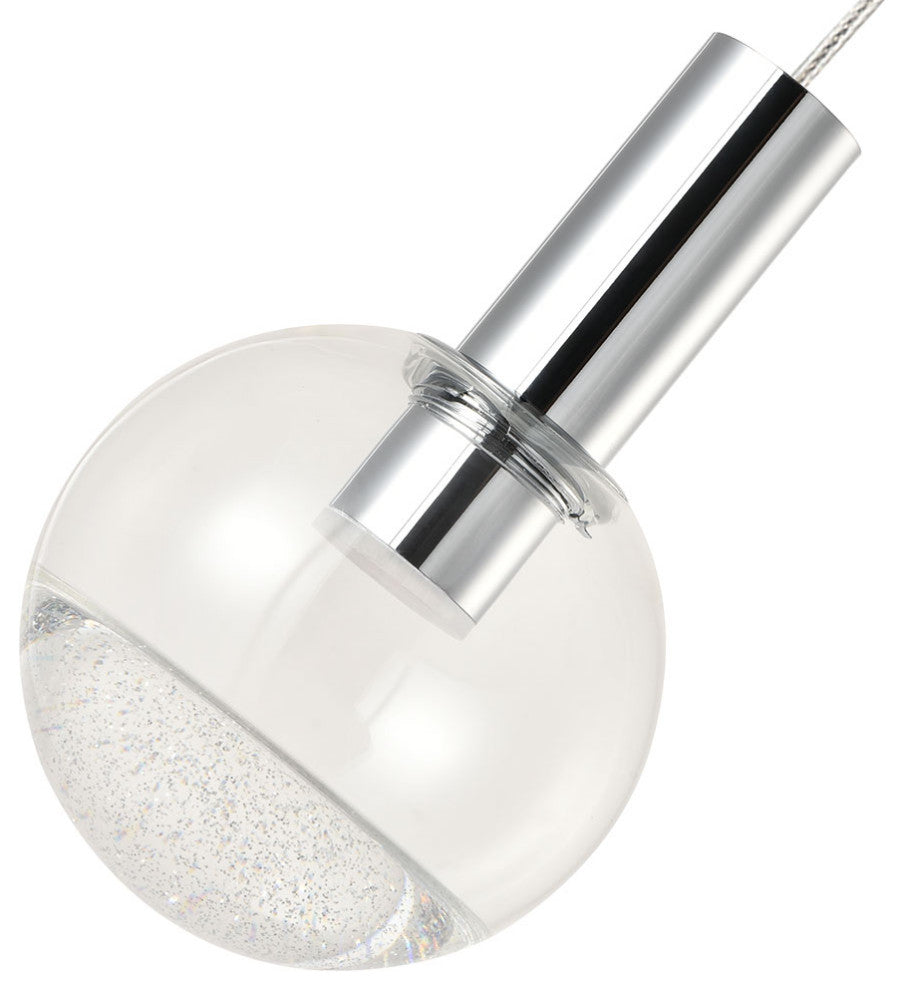 Sienna 5" ETL Certified Integrated LED Pendant Lighting Fixture, Polished Chrome