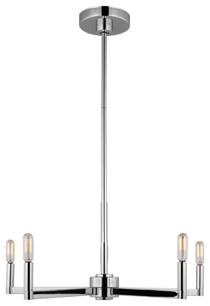 Fullton Five Light Chandelier, Chrome