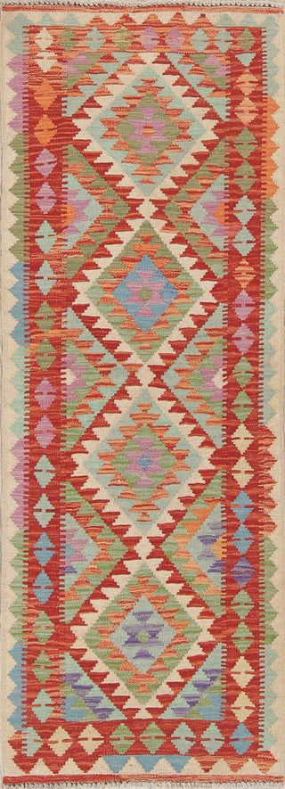 Southwestern Turkish Flat-Woven Kilim 6' Oriental Runner Rug, 6'5"X2'4"