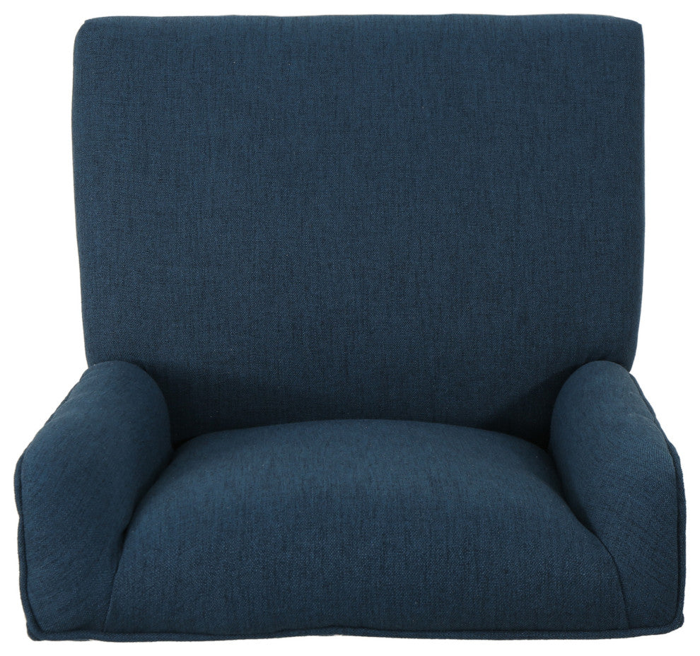 GDF Studio Quentin Contemporary Fabric Swivel Office Chair, Navy Blue/Chrome