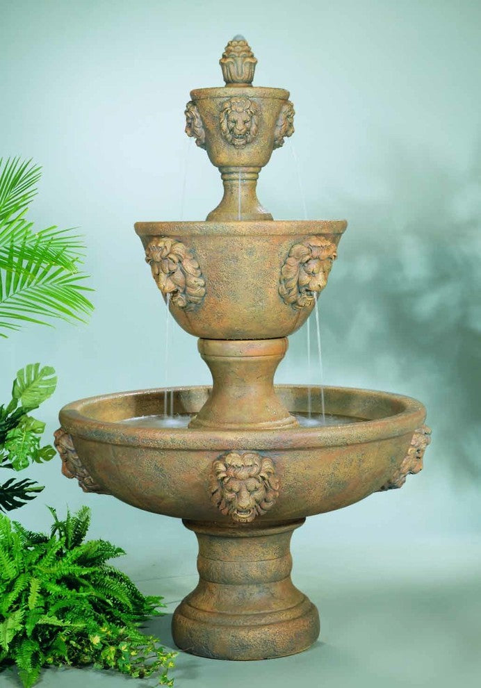 Large Three Tier Leonesco Fountain, Relic Lava