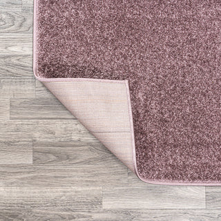 Haze Solid Low-Pile Light Purple 8' Round Area Rug