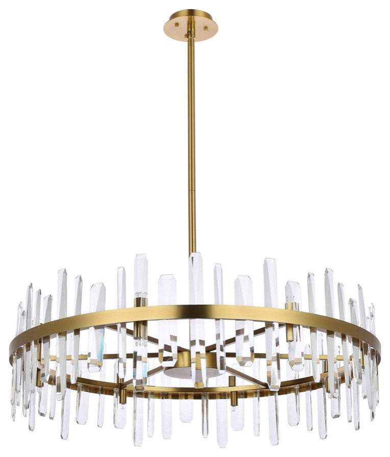 Modern Satin Gold 16-Light Chandelier
