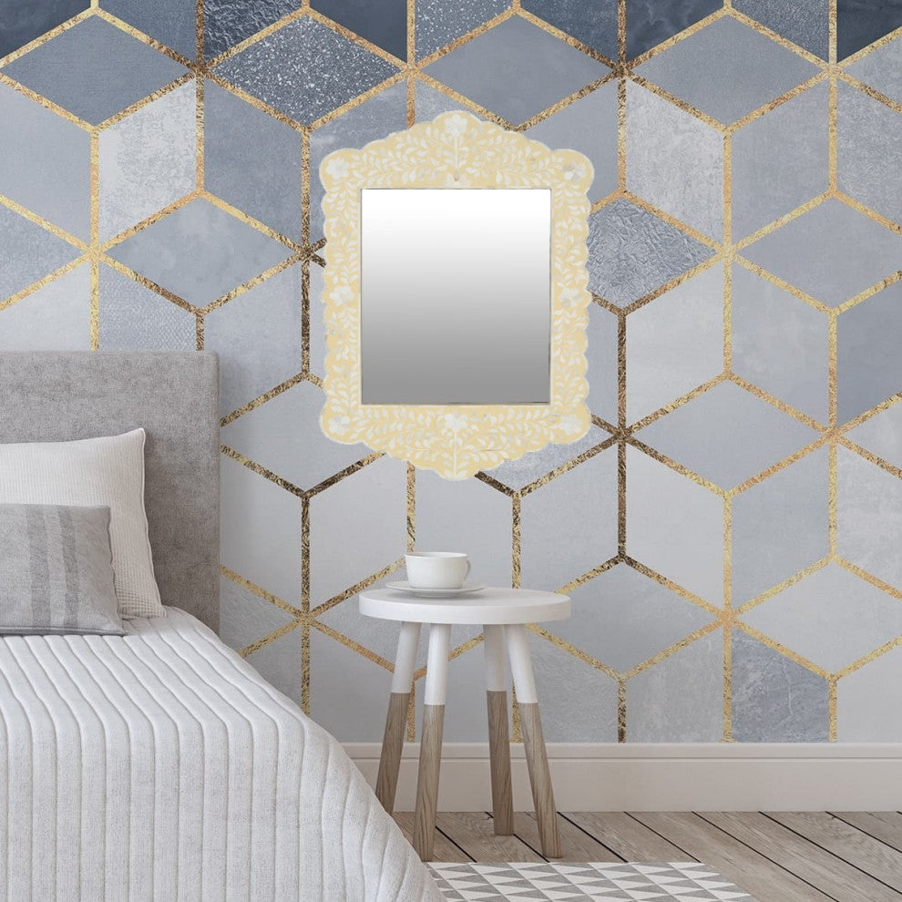 Jasmines Bone Inlay 36"x24" Mirror