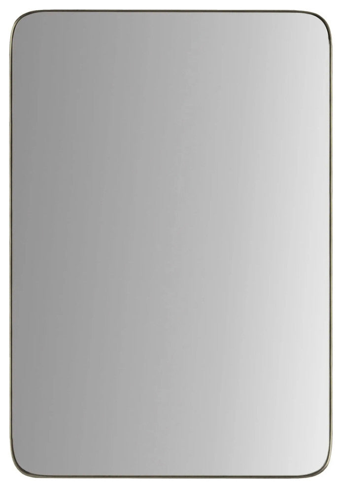 Highland Framed Rounded Rectangle Mirror, Nickel