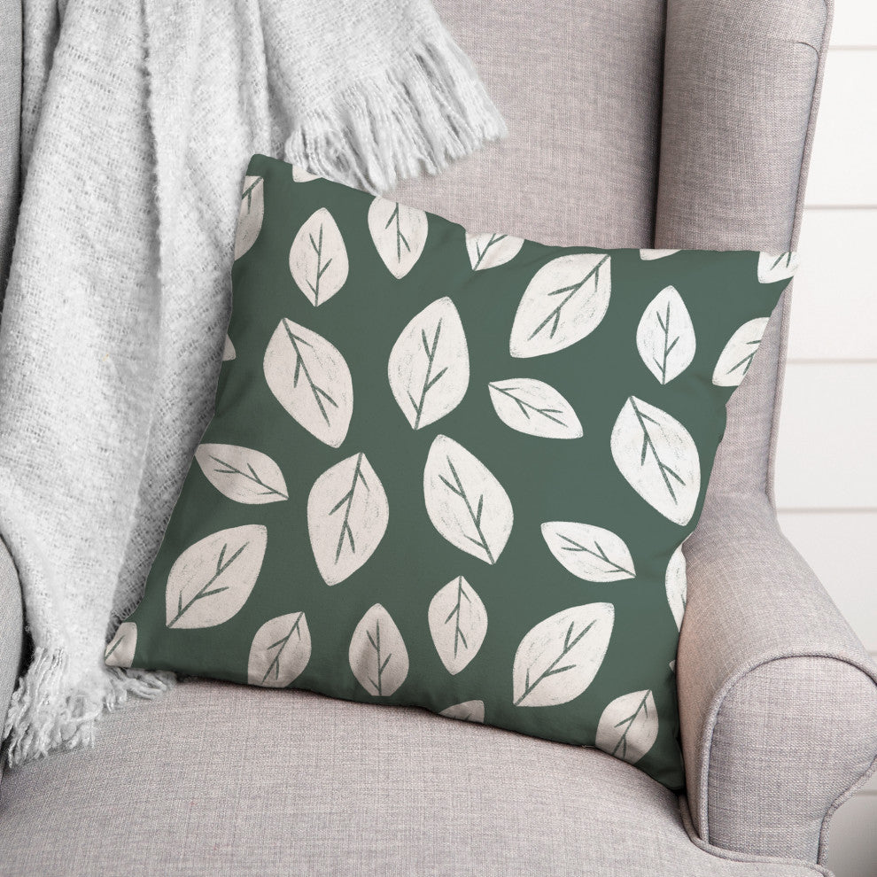 White Leaf Sage 18x18 Spun Poly Pillow