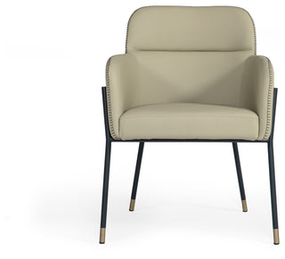 Modrest Brady Modern Black Metal/Greige Vegan Leather Dining Chair