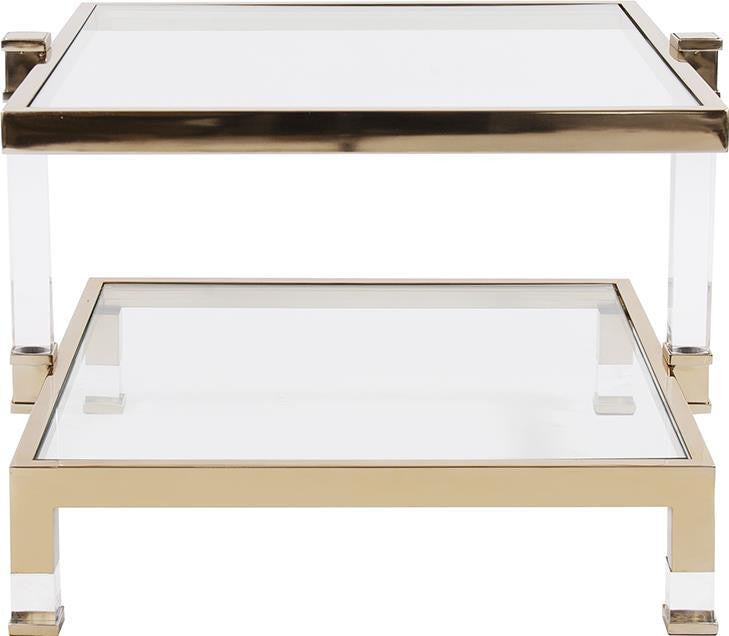 Goldwyn Handcrafted Side Table, Polished Gold
